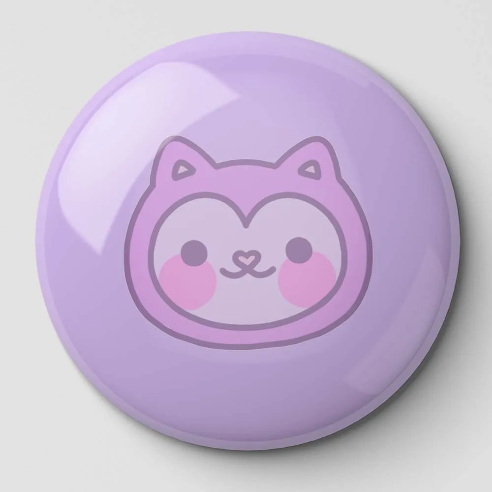 Kawaii Husky Aphmau Meow Plushies Anime Cats Oxygen Mug Soft Button Pin Customizable Fashion Brooch Cute Lover Creative Jewelry