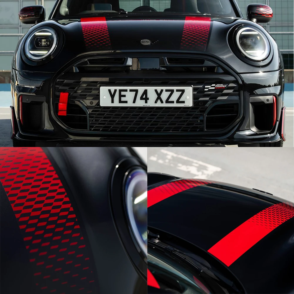 For MINI Cooper F66 F65 F67 Hood Stripes Decal High Quality Vinyl Screen Printed Racing Stripe 2 PCS with Squeegee 2024-2026