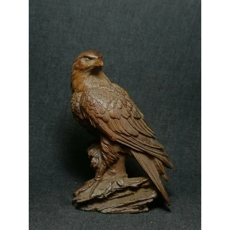 

Japanese boxwood hand carved vivid eagle Figure statue netsuke collectable gift