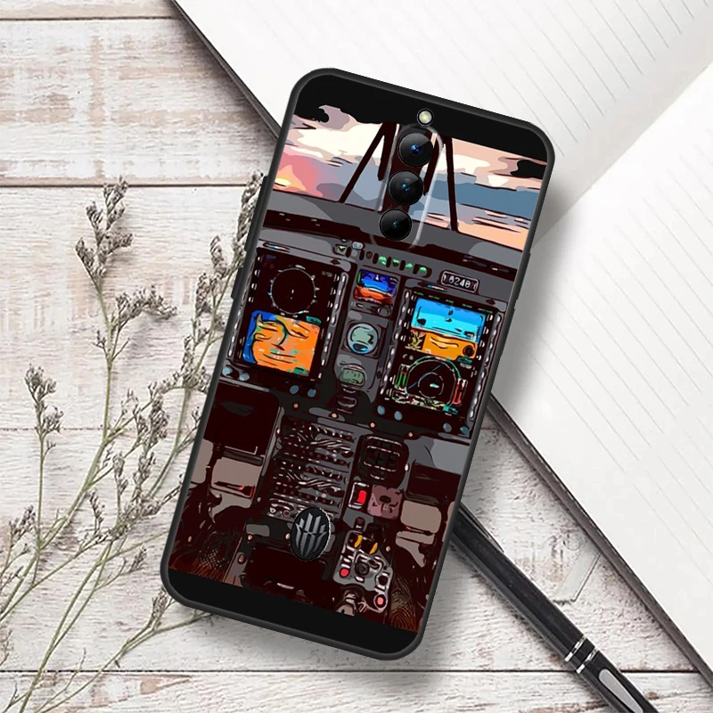 حافظة أدوات قمرة القيادة لطائرة هليكوبتر الطيران لهاتف ZTE Nubia Red Magic 10 Pro Plus 6 7 8 9 6S 8S 9S Pro 5G 6R RedMagic 10 Air Funda