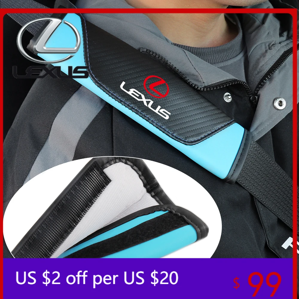 

Накладки на ремни безопасности (2 шт.) для Lexus CT200h, NX300h, RX300, RX330, EX – защитные и декоративные накладки на плечевые ремни для автомобиля