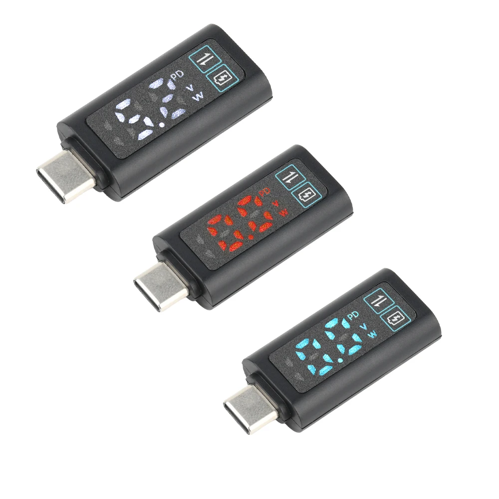 

DC 5-24V Voltmeter Power Meter Digital Converter Head PD100W Fast Charging Adapter USB Type-C Connector Power Supply