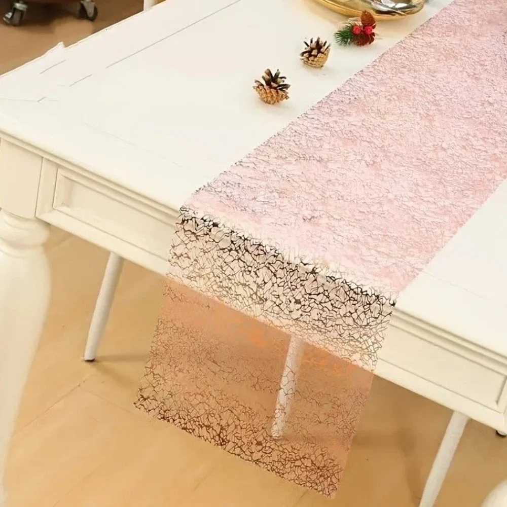 Sparkling Glitter Table Runner Luxury Chaotic Pattern Gold Table Runner Polyester Rectangular Table Cover Home Table Decor