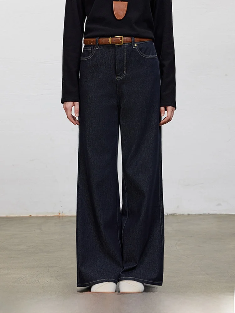 

Женские зимние джинсы с высокой талией, широкими штанинами, свободного кроя, расклешенные, повседневные, из хлопкового денима, эластичные, прямого кроя