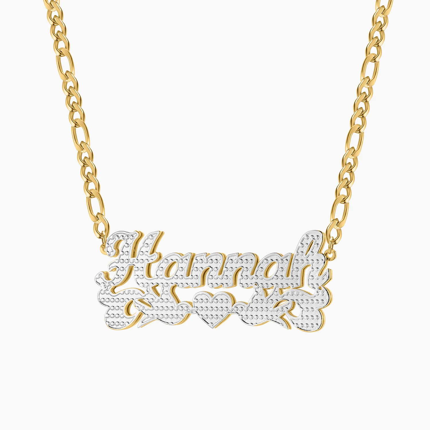

Customized Double Plated Love Bird Name Necklace For Women Gold Plated Stainless Steel Jewelry Customized Names Pendant Jewelry