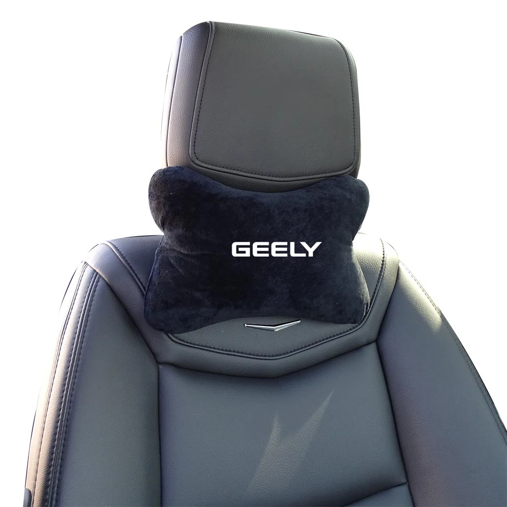 Car Neck Pillow Cotton Flannel Headrest Belt For Geely Tugella Emgrand ATLAS Pro AZKARRA Coolray GLEAGLE OKAVAGO ICON GX3 Bo Rui