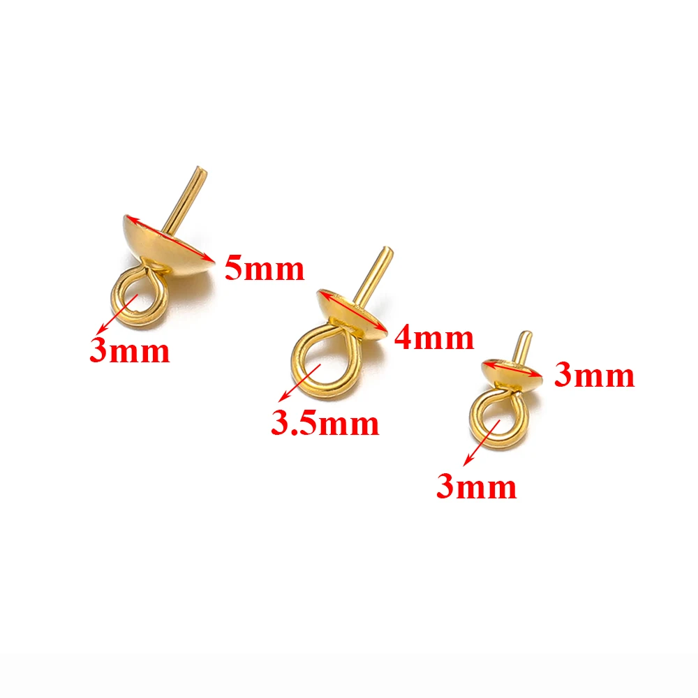 50/100pcs Stainless Steel Gold Color Eye Head Pins for DIY Jewelry Making Earrings Necklaces Accessories Supplies Wholesale