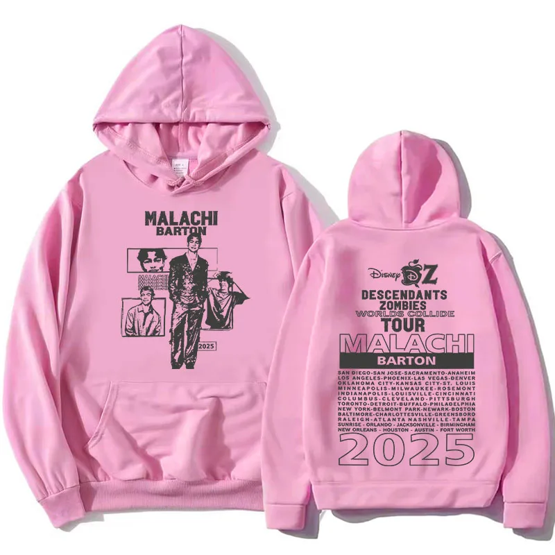 الممثل مالاتشي بارتون هوديس Zzombies Worlds Collide Tour 2025 بلوزات موضة للجنسين ملابس الشارع الشهير كم طويل بلوفرات نسائية