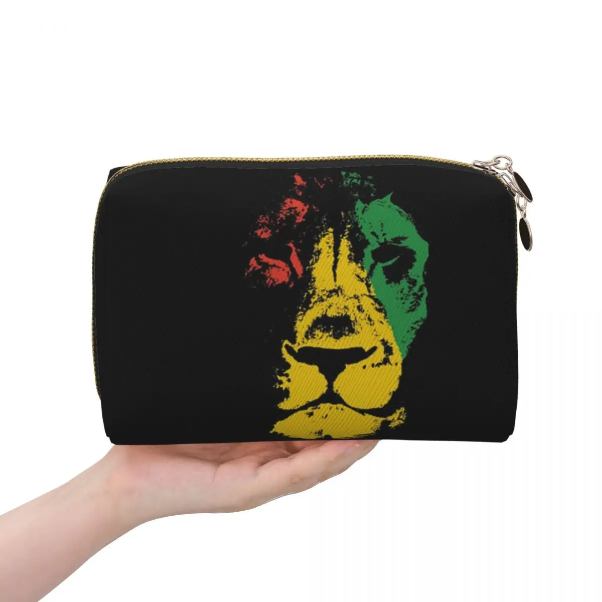 

Растафеварский флаг Лев женская косметичка дорожный органайзер для макияжа сумка для хранения туалетных принадлежностей Dopp Kit Case