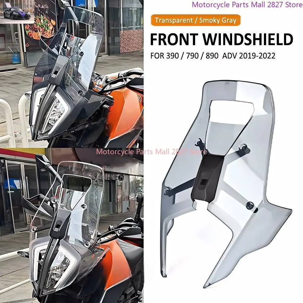 For 390 790 890 ADV Adventure 790adv 2019-2022 2020 Motorcycle Acrylic Rally Windshield Wind Deflector Screen Shield Windscreen