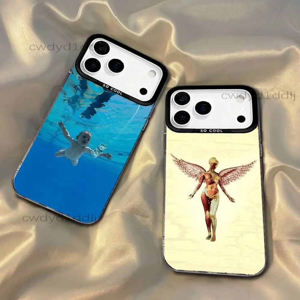 

K-Kurt Nevermind In Utero C-Cobain Phone Case For iPhone 17,16,15,14,13,12,X,8,Pro,Max,Plus,SE4,Air,Mini HD Black IMD Matte