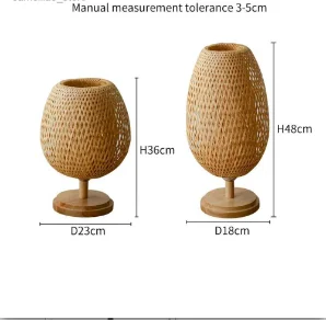 High-End Japanese-Style Solid Wood Decorative Table Lamp Creative Bamboo Zen New Chinese Bedroom Bedside Lamp