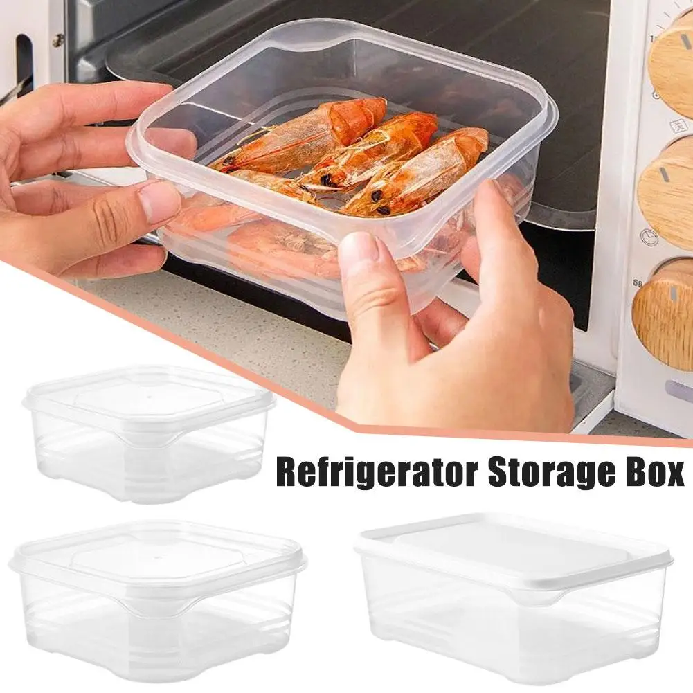 Refrigerator Organizers Portable Refrigerator Food Storage Box Kitchen Transparent Compartment Crisper Box