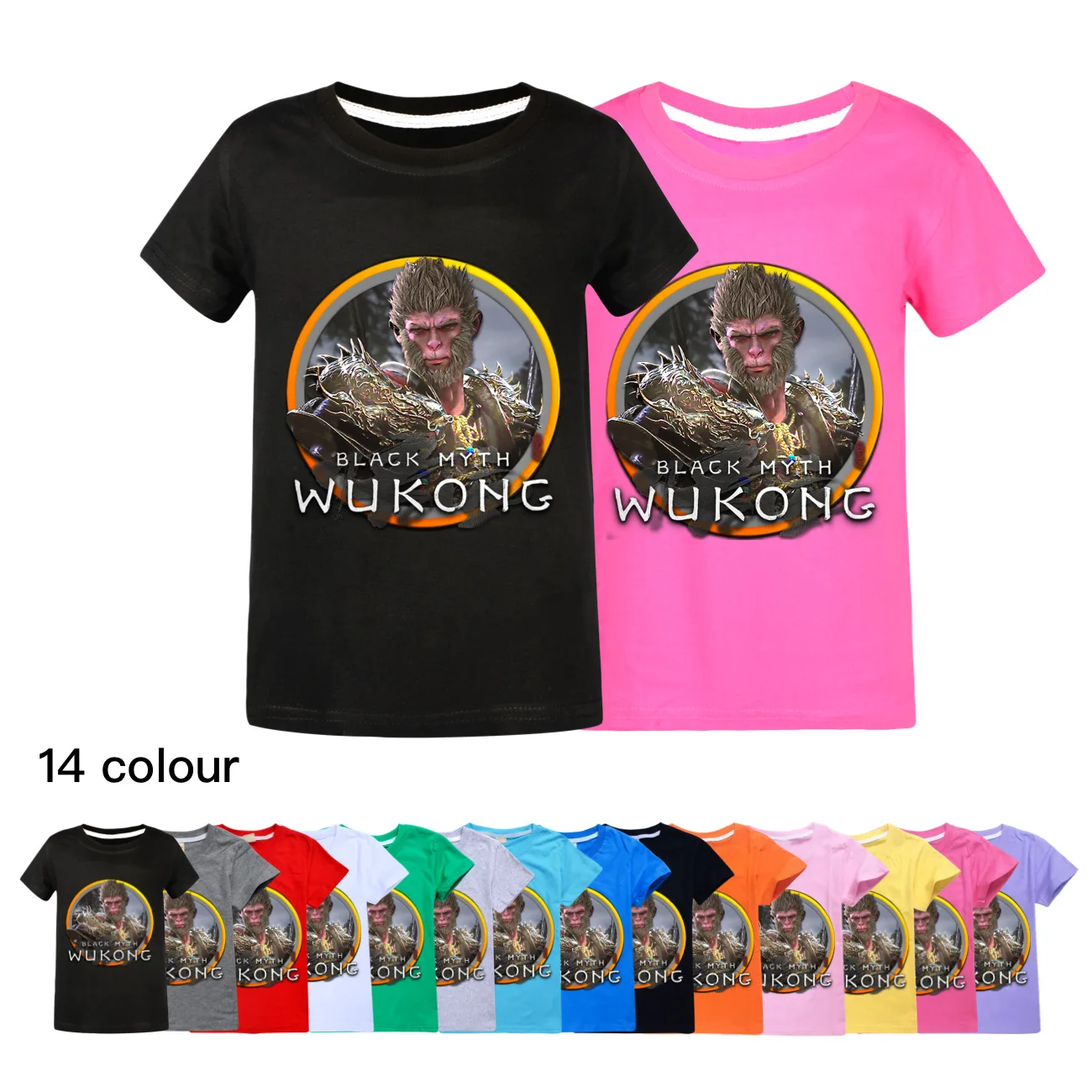 

Black Myth Wukong T Shirt Kids Cartoon Fashion Casual T-Shirts Teenager Boys Loose O-Neck Short Sleeve Tops Girls Summer Clothes