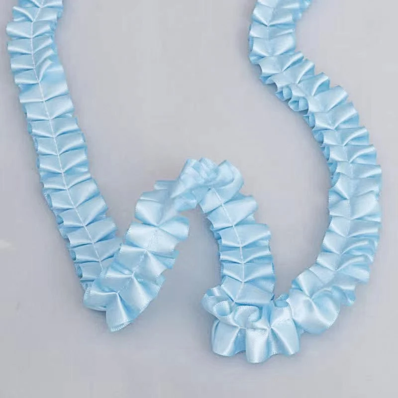 

10Yards Polyester Ribbon Pleated Ruffle Lace 2.5cm Width DIY Handmade Lolita Bag Accessories Headdress Clothes Collar Cuff Trim