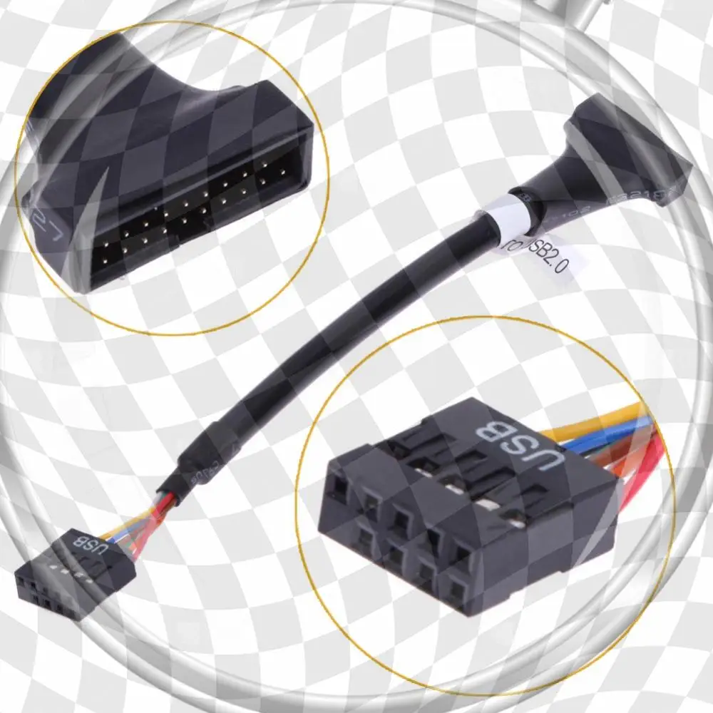 20 Pin Jack Cable Wire Converter for Microphone Mixer Amplifier Black fro Home Consumer Electronics Accessories