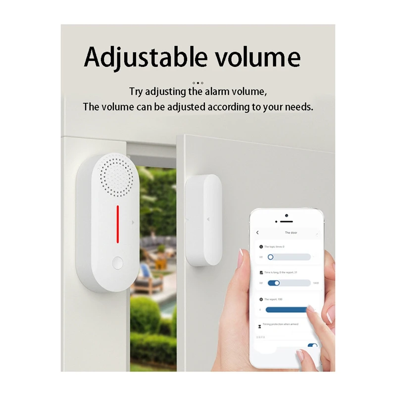 Allarme magnetico per porta Wifi Allarme per porte e finestre Isolamento domestico remoto Sensore di suono e luce