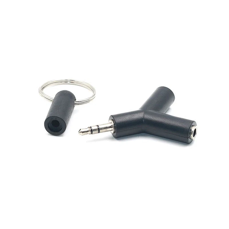 1pc One Point Two Audio Double Jack Convenient Audio Line 3.5mm For Smartphone Player Aux Cable Earphone Adapter Splitter