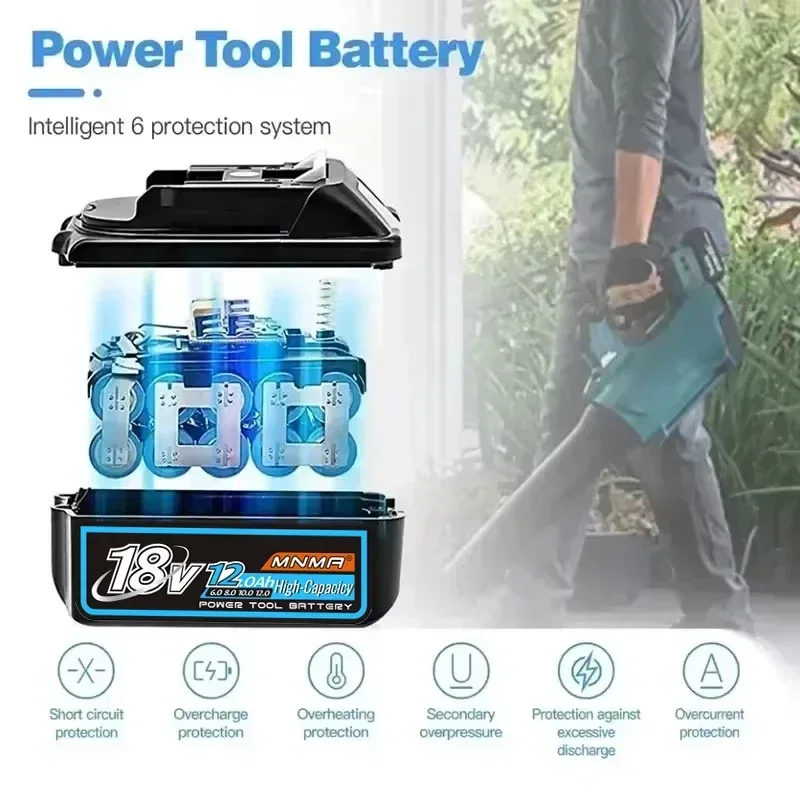 18 فولت 6/8/10/12 أمبير شحن ليثيوم أيون لأداة ماكيتا الكهربائية لـ BL1830 BL1840 BL1850 BL1860 والمزيد الشحن متضمنة 🔥