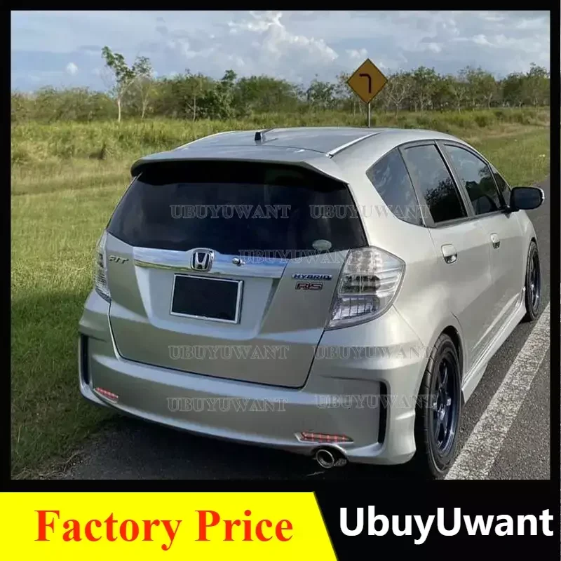 

For Honda Jazz Fit Spoiler 2008 to 2013 High Quality ABS Material Car Rear Wing Primer Color Rear Spoiler
