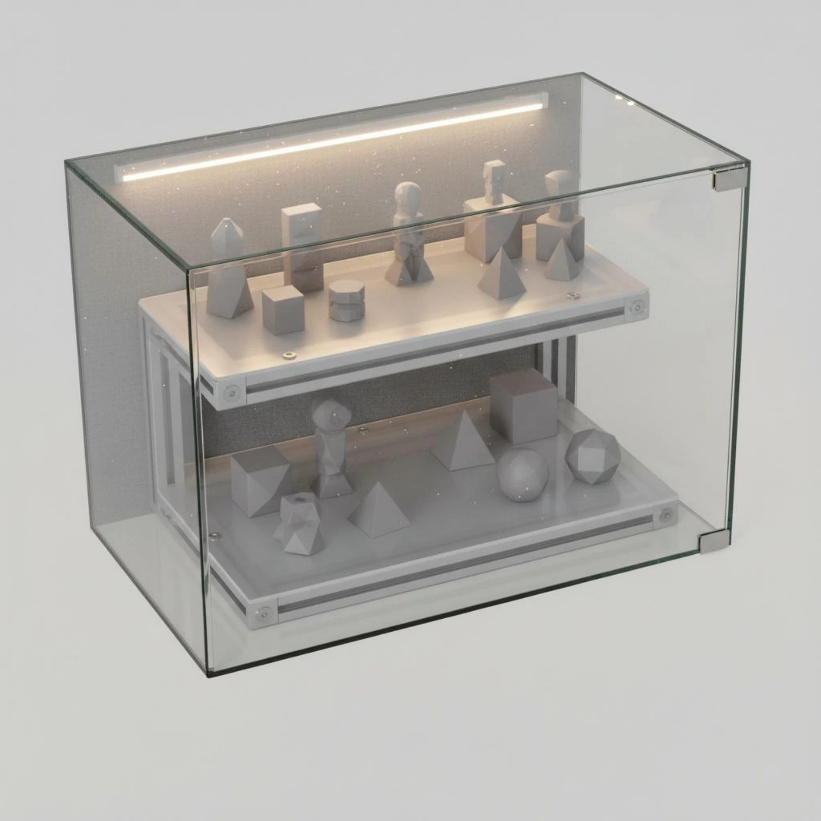 Two-Tier Display Rack Aluminum Alloy Desktop Display Rack Desktop Shelf Organizer Sturdy Home Storage Compact