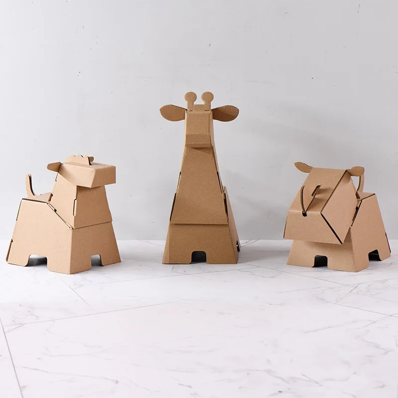 Board aircraft tank production materials children's DIY cardboard boxes Dinosaur kindergarten handmade cardboard boxes Car toys