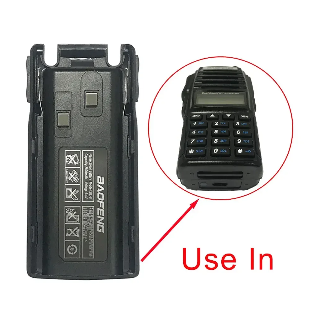 UV-82 2800mAh BL-8 tipo C cargador 7,4 V batería para Baofeng UV82 Plus UV-8D UV-82WX UV-89 baterías recargables de Walkie Talkie