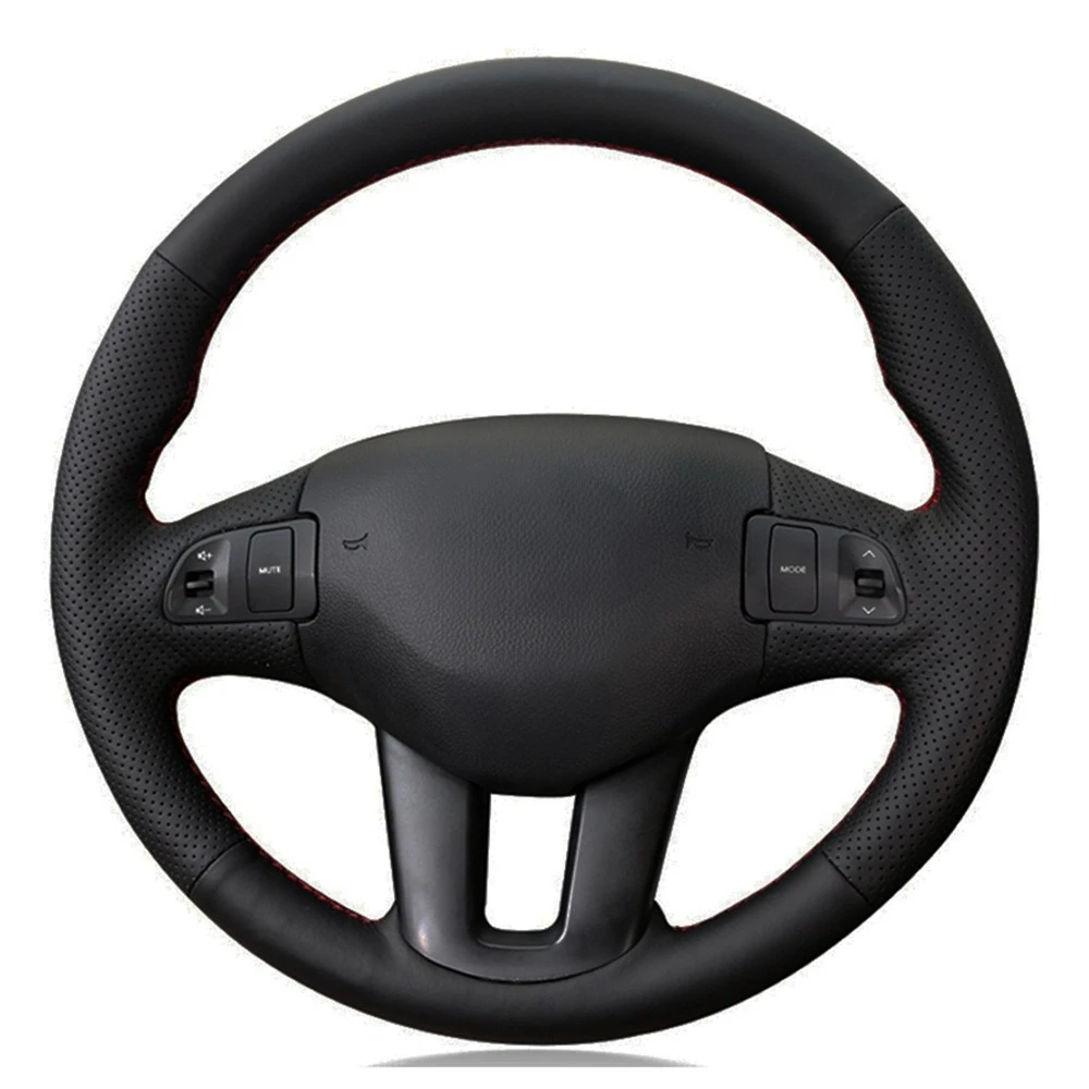 

Car Steering Wheel Cover DIY Hand-stitched Black Artificial Leather For Kia Sportage 3 2010-2017 Kia Ceed Cee'd 2009-2012