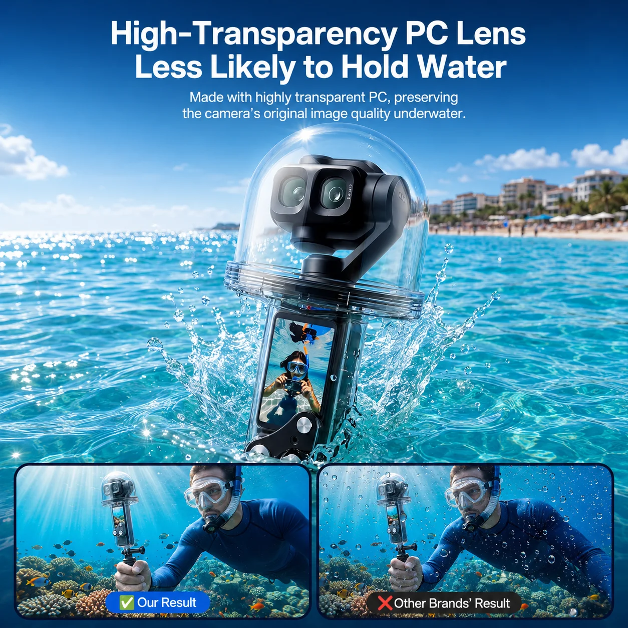 Für DJI Pocket 4 PRO Wasserdichtes Gehäuse IPX8 50m Tauchgehäuse Unterwasser-Schutzgehäuse Antibeschlag-PC-Linse Vlog-Kamera-Zubehör – Detail 6