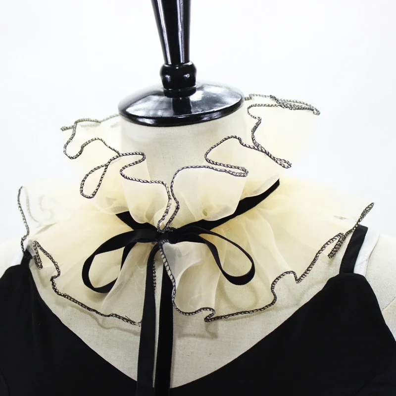 Detachable Blouse Ruffled Court False Collar Stage Photo Taking Women Literary Artistic Model Decorative Small Ruff Fake Collar