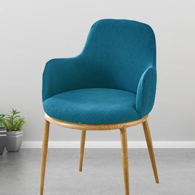 Elastic Thickened Arc Shape Universal Dining Table Chair Cover Full Package For All Seasons Semi-Circular Stool Chair Cover Home