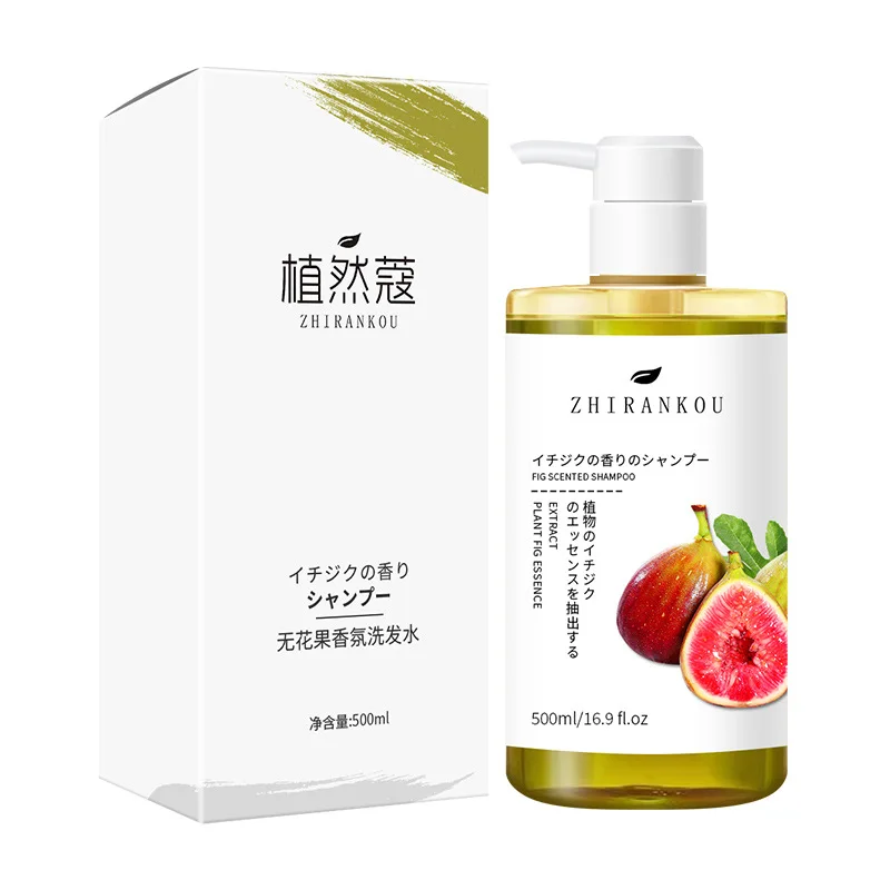 500ml Fig Shampoo Oil Control Fluffy Mite Removal Softening Amino Acid Fragrance Shampoo Large Capacity