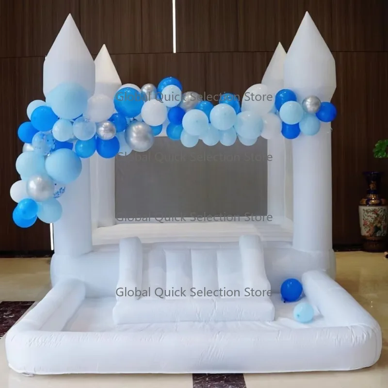 Fast Delivery Commercial Jumping Bounce Castle White Inflatable Bounce House for K-ids Birthday Party