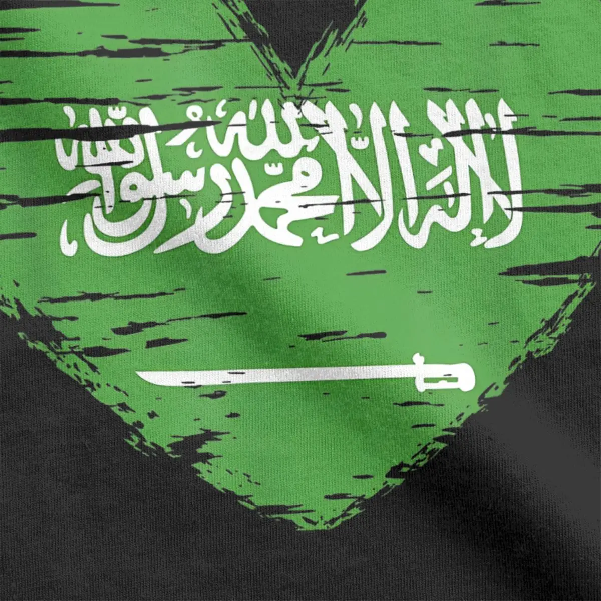 Saudi Arabia Heart Flag T Shirts Men's Cotton Casual T-Shirts Round Collar Tees Short Sleeve Clothes New Arrival