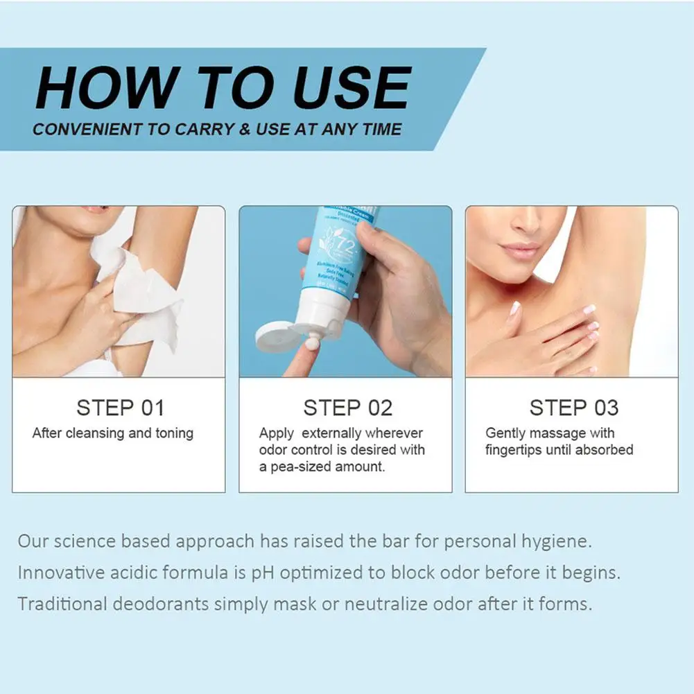 Desodorante de cuerpo entero de 85ML, tubo de crema Invisible, Control de olores de 72 horas, desodorante perfumado de frutas múltiples seguro para la piel, regalo saludable