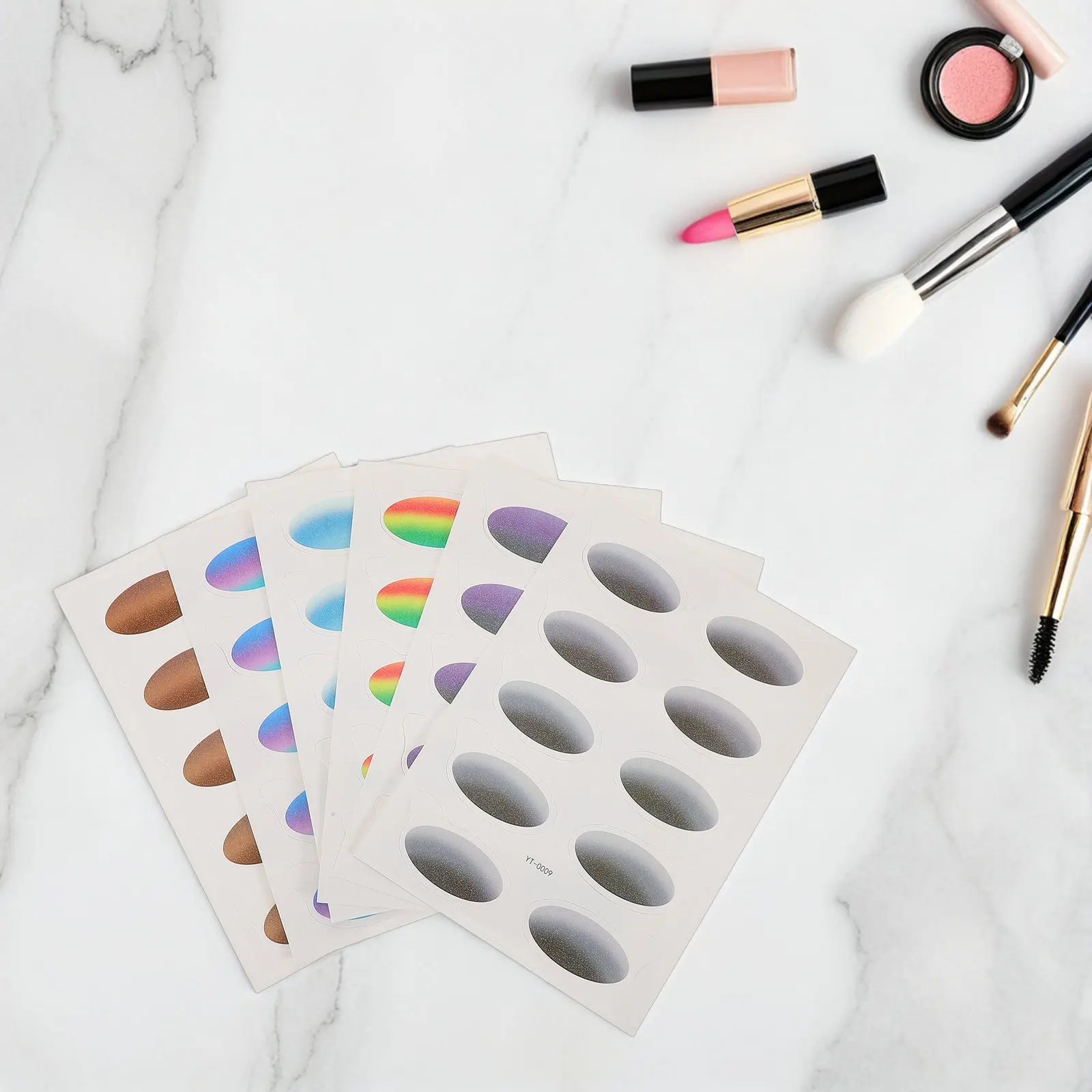 

6 листов градиентных наклеек для теней для век, водостойкий временный макияж для глаз для женщин, украшение для фестивалей, вечеринок, косплея