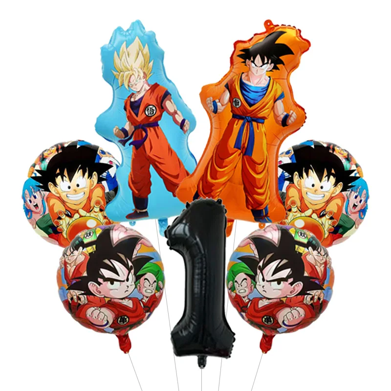 Dragon Ball Z Frieza Golden Form Balloon Bouquet Foil Mylar Four Star Ball for Villain Themed Anime Birthday Party Decor view 2