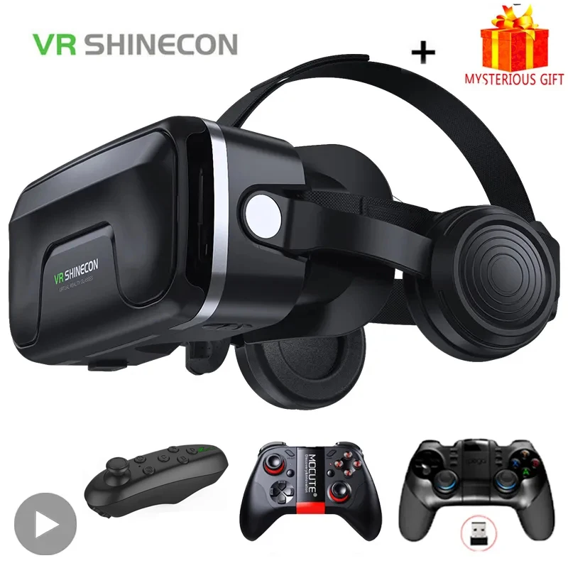 Shinecon Viar 3D Virtual Reality VR Glasses Headset Devices Helmet Lenses Goggles Smart For Smartphones Phone Game Mobile Viewer