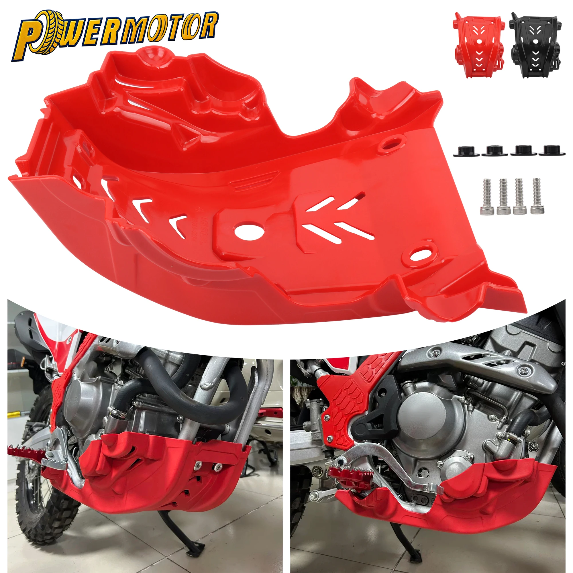 

Motorcycle Under Engine Guard Skid Plate For Honda CRF300L CRF 300L 2021 2022 2023 2024 Dirt Bike Bash Frame Belly Pan Protector