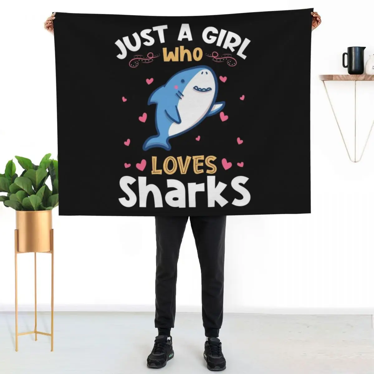 Just a Girl who Loves Sharks Diving Enthusiast Throw Blanket Nap Thermals For Travel manga Bed covers Blankets