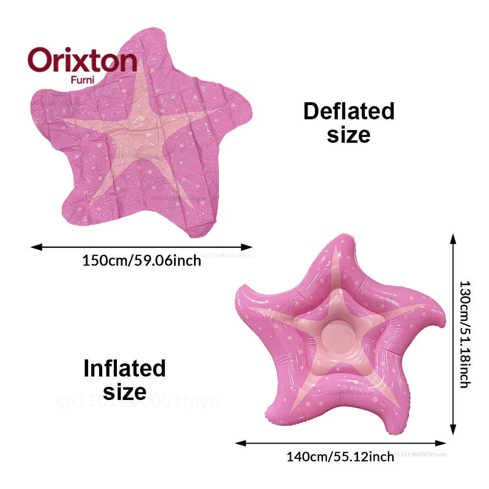 1 pc starfish inflatable floating deckchair made of PVC material, suitable for summer beach, pool parties, water entertainment