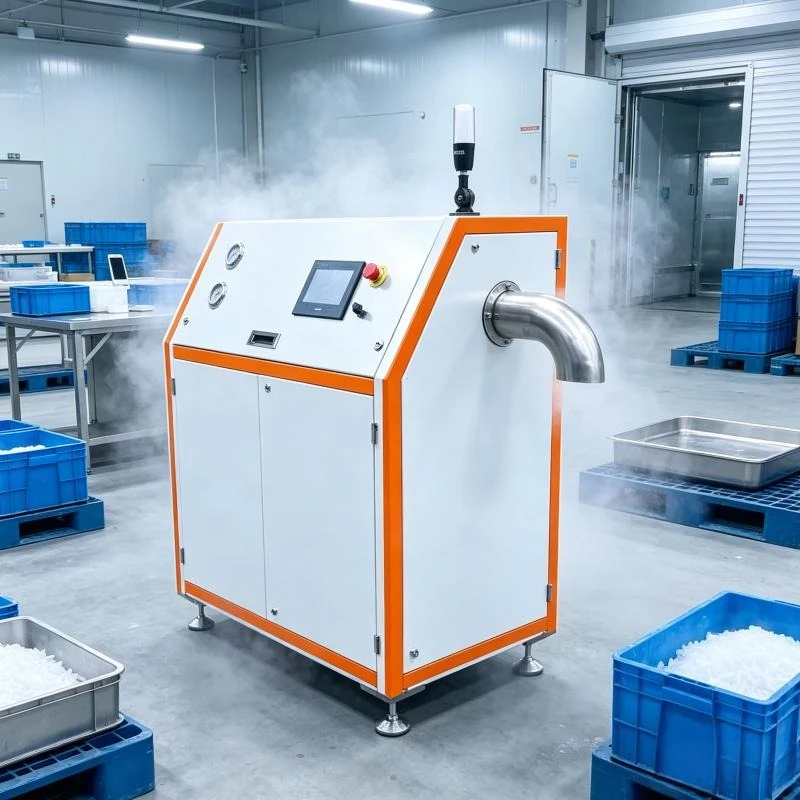 50kg/h 100kg/h 200kg/h Industrial Flake Ice Dry Machine Dry Ice Cube Pelletizer Dry Ice Making Machine Price Pellet Maker
