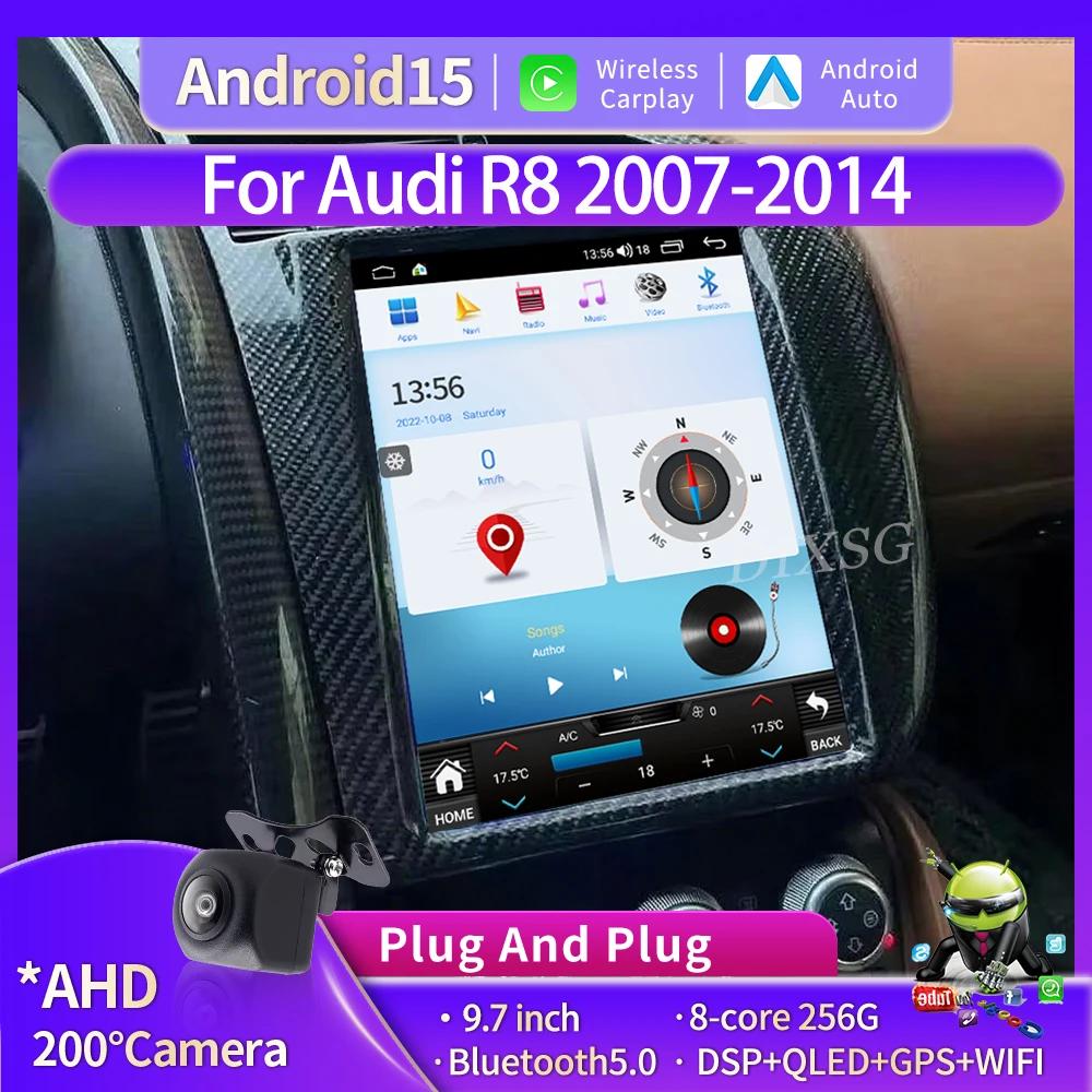 9.7” For Audi R8 2007-2014 Intelligent Systems 2Din Multimedia Player Car Radio Screen Stereo GPS Navigation Carplay 4G HeadUni