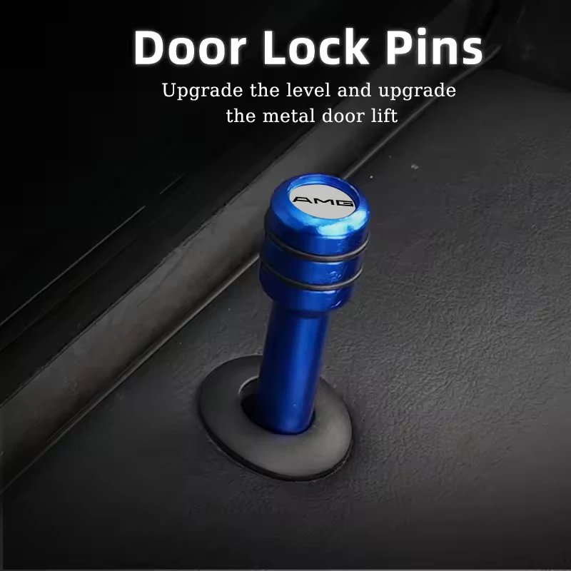 Alloy Car Door Lock Pins for Mercedes Benz AMG Logo W210 W203 W204 W205 W211 W212 C180 A200 CLA CLK CLS Modified Accessories