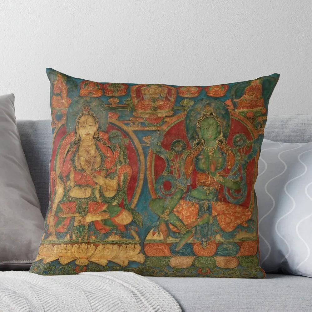 

The White Tara and The Green Tara Throw Pillow New year Sofa Covers For Living Room Pillow Case