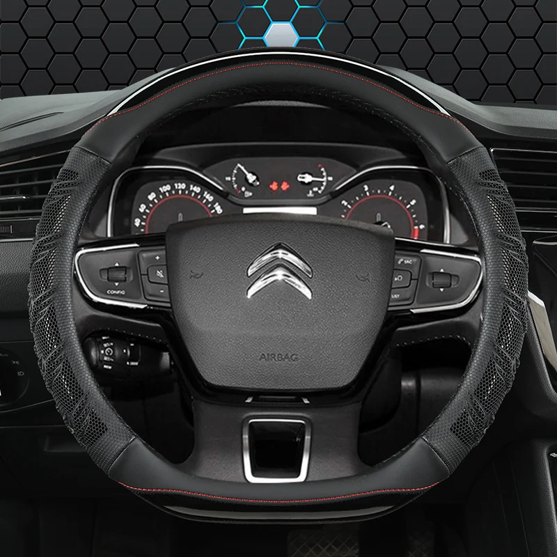 D Type Steering Wheel Cover For Citroen C3 II III 2009 - 2019 2020 C3 AIRCROSS 2017 2018 2019 2020 2021 Berlingo 3 C4 Picasso 2 view 2