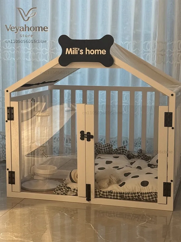 Indoor Solid Wood Creativity Design Special Use Pet Doghouse Detachable Washable Advanced Light luxury Large Dogs Big Villa