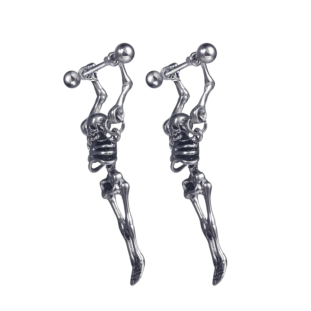 

2 Pcs Skull Earrings Eardrop Man Fashion Personality Trendy Cool