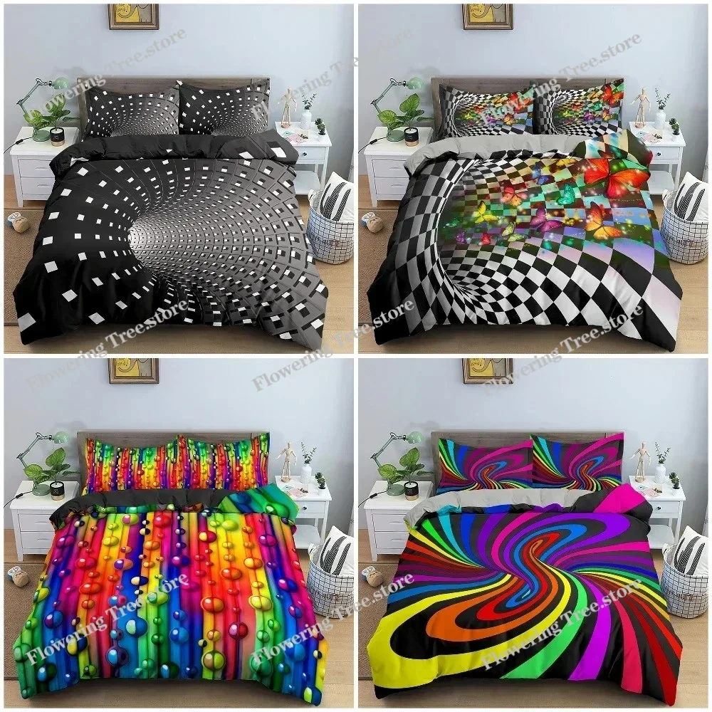 

3D Print Duvet Cover Set Queen King Size Bedding Set Colorful Pattern QuiltComforter Cover Pillowcase Bedclothes Home Textiles