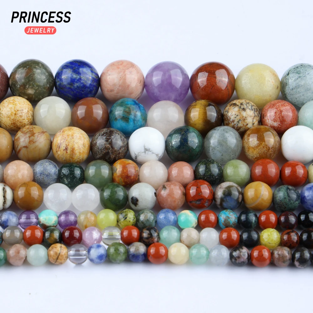 A+ Mix 20 kinds of natural Stones, Duobao Stone Beads for Jewelry Making Labradorite Amethyst Lapis Jasper Agate Tiger eye